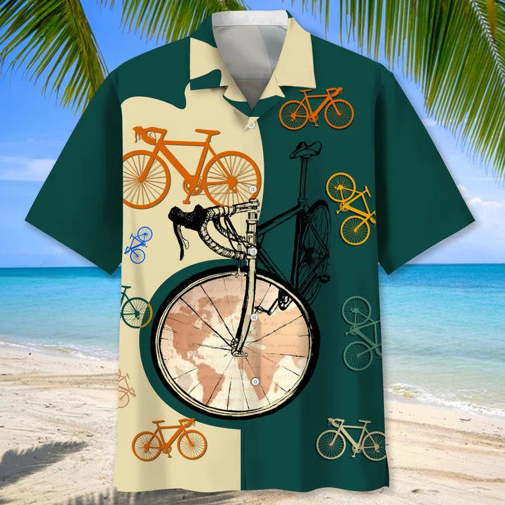 Cycling American Hawaiian Shirt, Hawaiian shirt for Men, Summer gift, Gift for Cycling lover