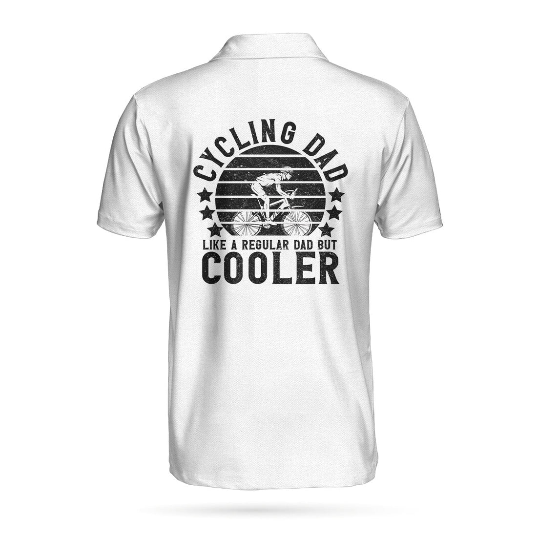 Cycling Dad Like A Regular Dad But Cooler Custom Polo Shirt Personalized Black And White Cycling Shirt For Men - 1