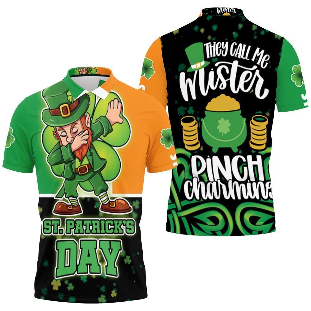 Dabbing Leprechaun Saint Patrick Day 3D Polo Shirt, Jersey Polo Shirt S