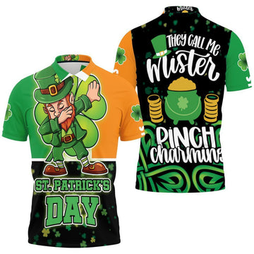 Dabbing Leprechaun Saint Patrick Day 3D Polo Shirt, Jersey Polo Shirt S