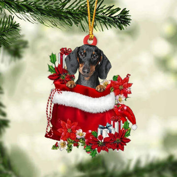 Dachshund 2 In Gift Bag Christmas Ornament, Gift For Dog Lovers