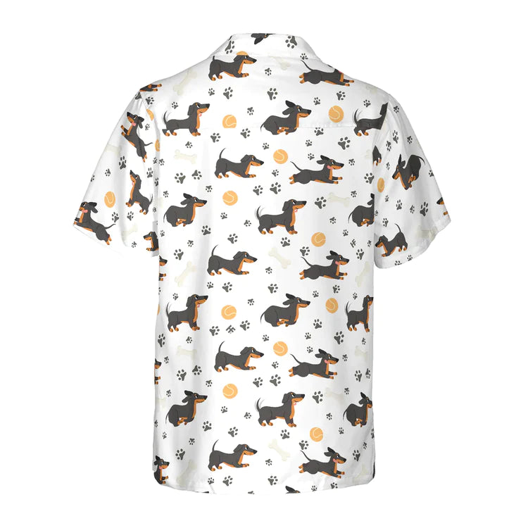 Dachshund Seamless Pattern Adorable Pets Hawaiian Shirt