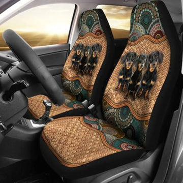 Dachshund Seat Cover Mandala Rattan Animal Custom, Animal Car Seat Covers