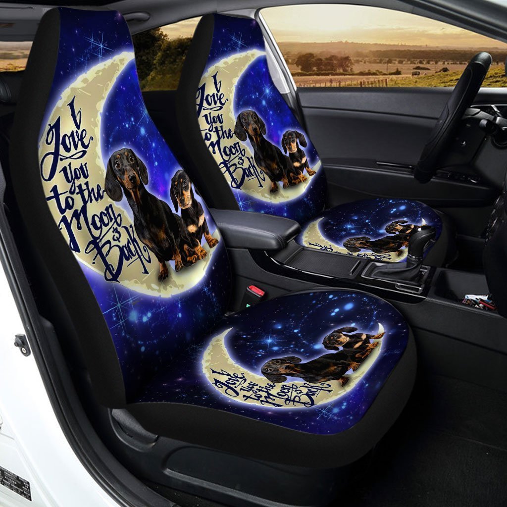 Dad And Son Dachshund Car Seat Covers Custom Dachshund Dog Car Accessories - Gearcarcover - 3