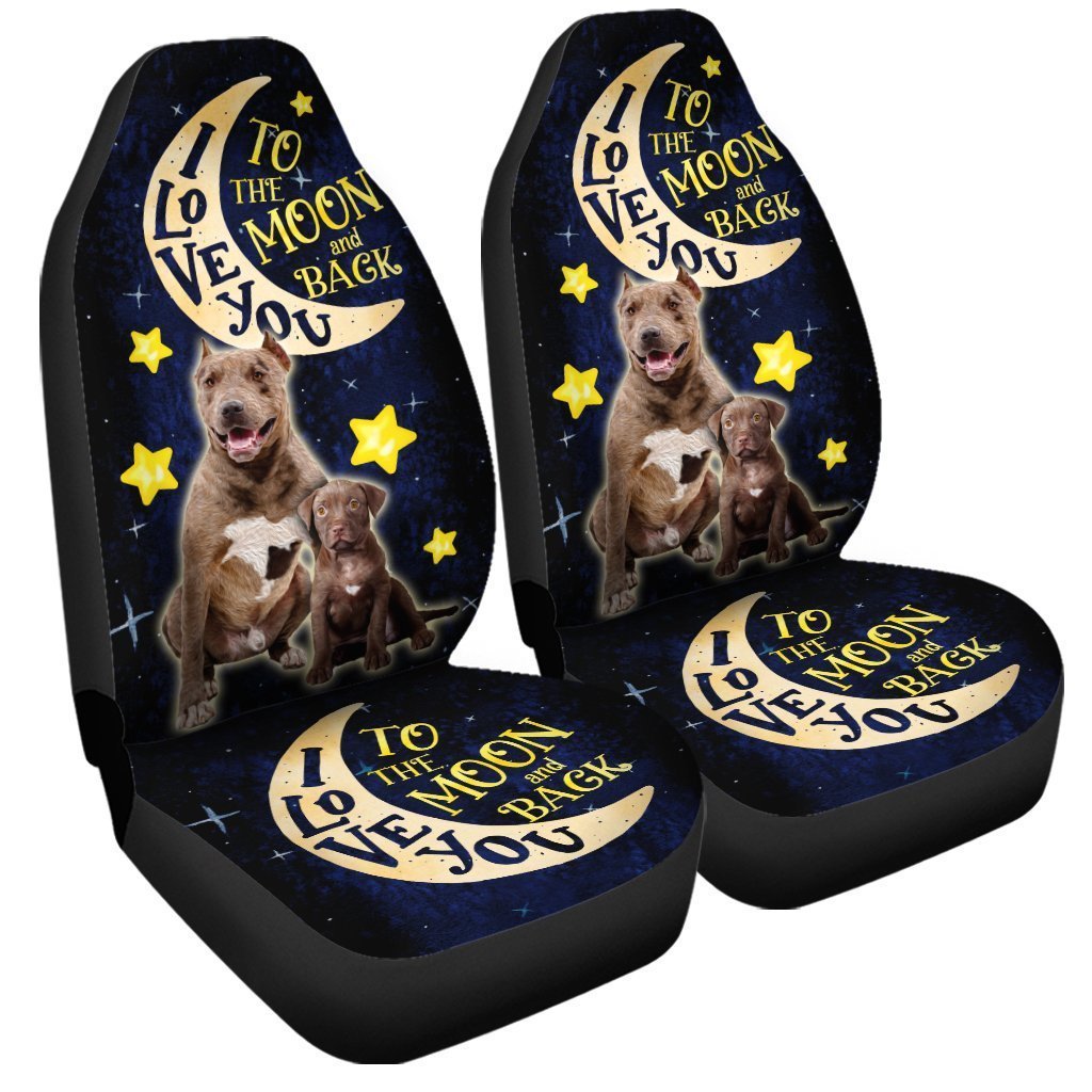 Dad And Son Pibull Car Seat Covers Custom I Love You To The Moon And Back Car Accessories - Gearcarcover - 4