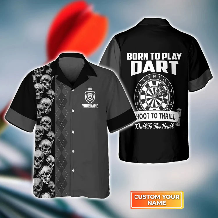 Darts Skull Shut Up and Throw Personalized Name 3D Hawaiian Shirt For Darts Player5