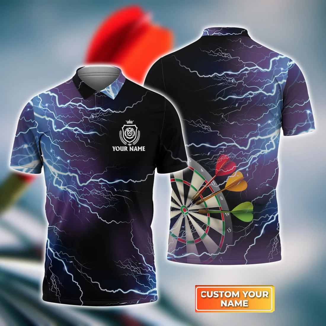 Darts Target Personalized Name 3D Polo Shirt For Darts Player, Polo Shirt For Men's, Dart polo Shirt, Dart Team Shirts