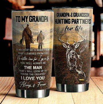 Deer Hunting Gift For Grandpa From Grandson Hunting Tumbler