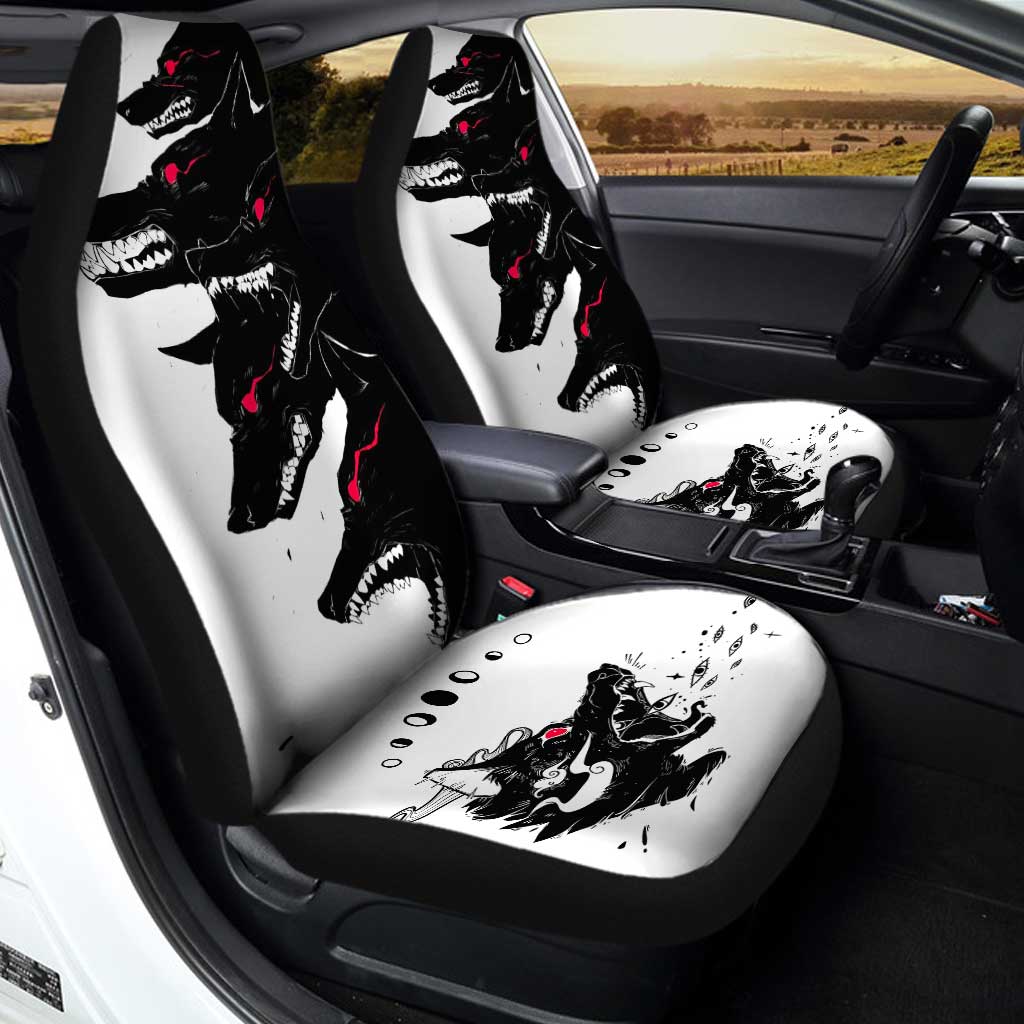 Demon Black Wolf Car Seat Covers Custom Wolf Car Accessories - Gearcarcover - 1