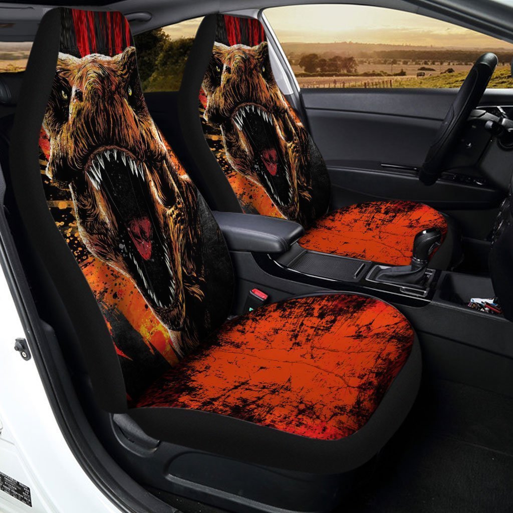 Dino T-Rex Car Seat Covers Custom Dinosaur Car Accessories - Gearcarcover - 1