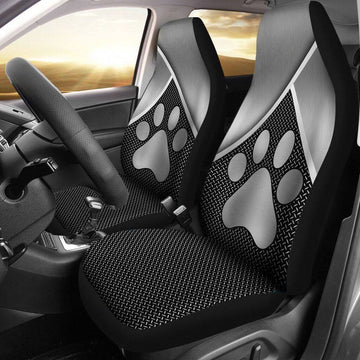 Dog Silver Metal Car Seat Covers Front Seats Protector, Universal Fit For Car, Automotive Seat Covers, Gifts For Dog Mom