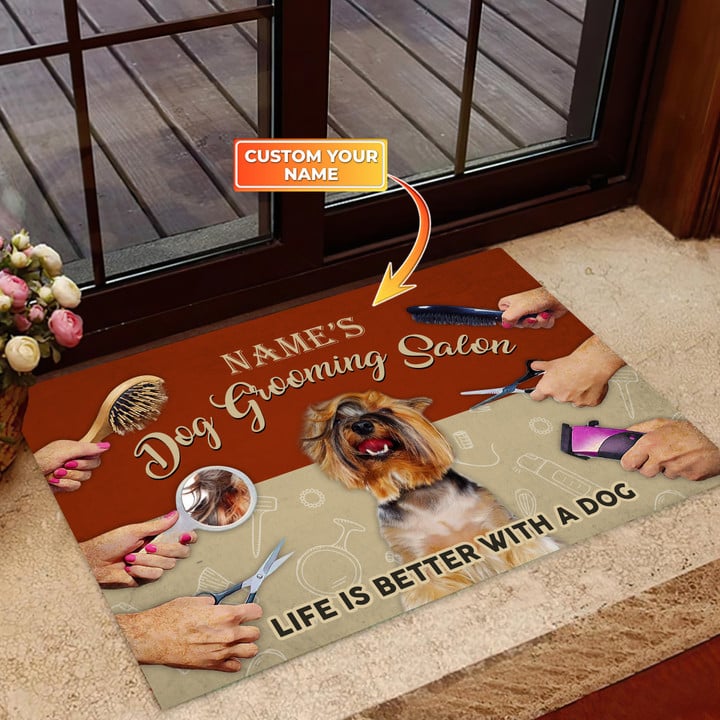 Dog Grooming Salon Door Mat, Pet Groomer, Dog Salon Doormat