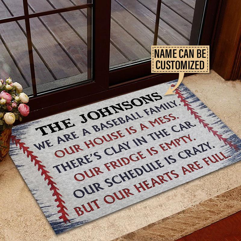 Door Mat Baseball Blue Our House Is A Mess Personalized