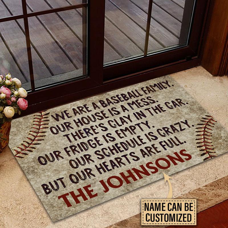 Door Mat Baseball Our House Is A Mess Personalized
