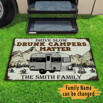 Door Mat Camping Drunk Camper Matter Personalized