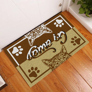 Door Mat Cat Come In Go Away