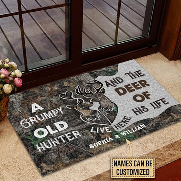 Door Mat Deer Hunter And Deer Of His Life Personalized