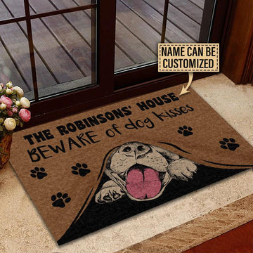 Door Mat Dog Beware Of Kisses Personalized