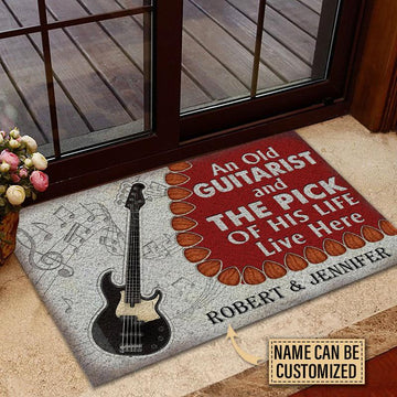 Door Mat Five String Bass Old Couple Live Here Personalized