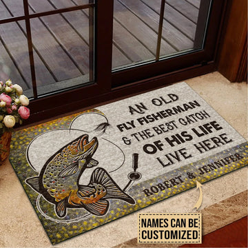 Door Mat Fly Fishing Best Catch Of His Live Personalized