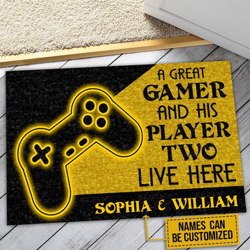 Door Mat Game And His Player Two Live Here Personalized