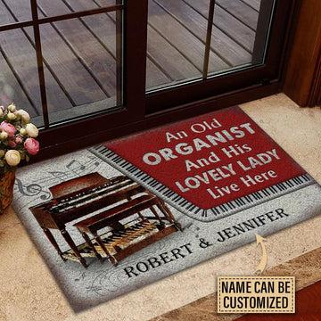 Door Mat Organ Couple Live Here Personalized