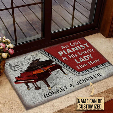 Door Mat Piano Couple Live Here Personalized