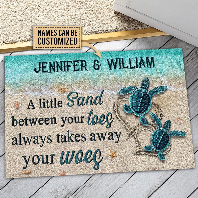 Door Mat Sea Turtle Family A Little Sand Personalized