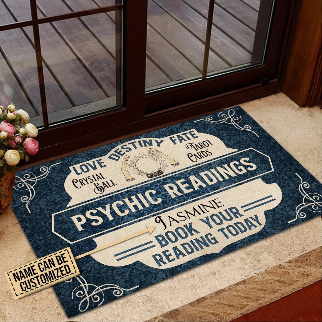 Door Mat Tarot Psychic Readings Blue Personalized