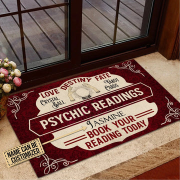 Door Mat Tarot Psychic Readings Red Personalized