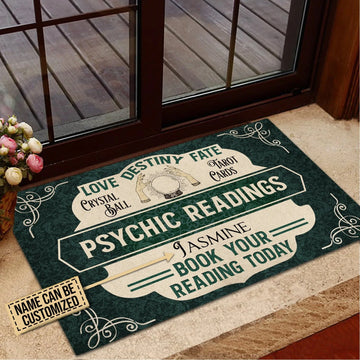 Door Mat Tarot Psychic Readings Retro Green Retro Personalized