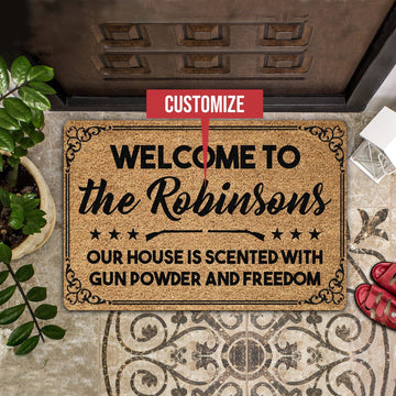 Door Mat Welcome To Our House Coir Pattern Personalized