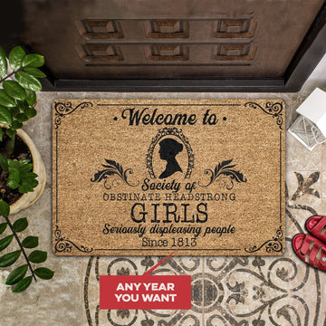 Door Mat Welcome To Society Coir Pattern Personalized