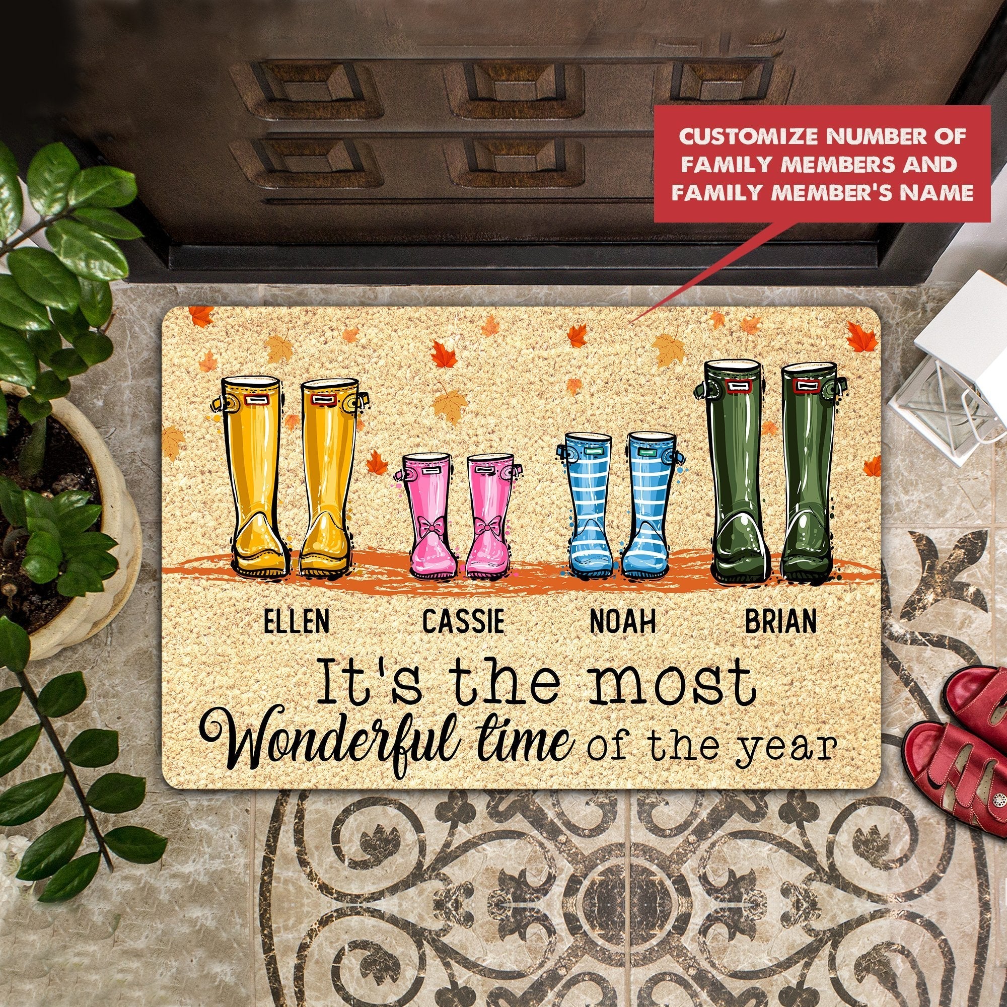 Door Mat Wonderful Time Of The Year Personalized