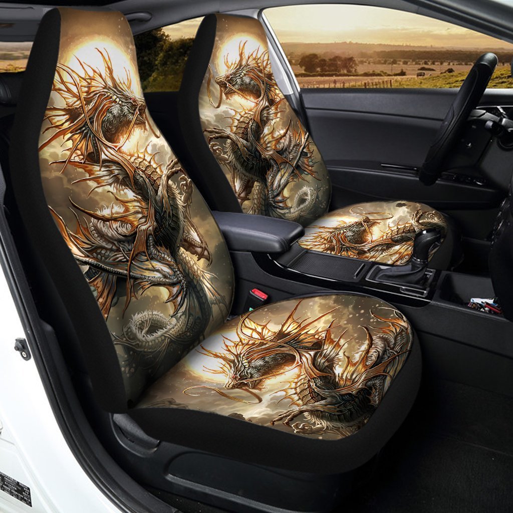 Dragon Car Seat Covers Custom Dark Fantasy Art - Gearcarcover - 1