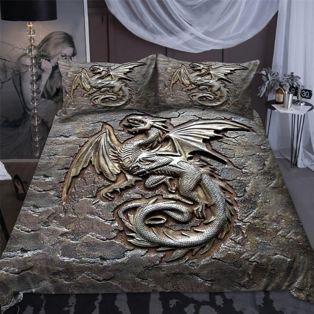 Dragon Bedding Set, Gift for Dragon Lovers