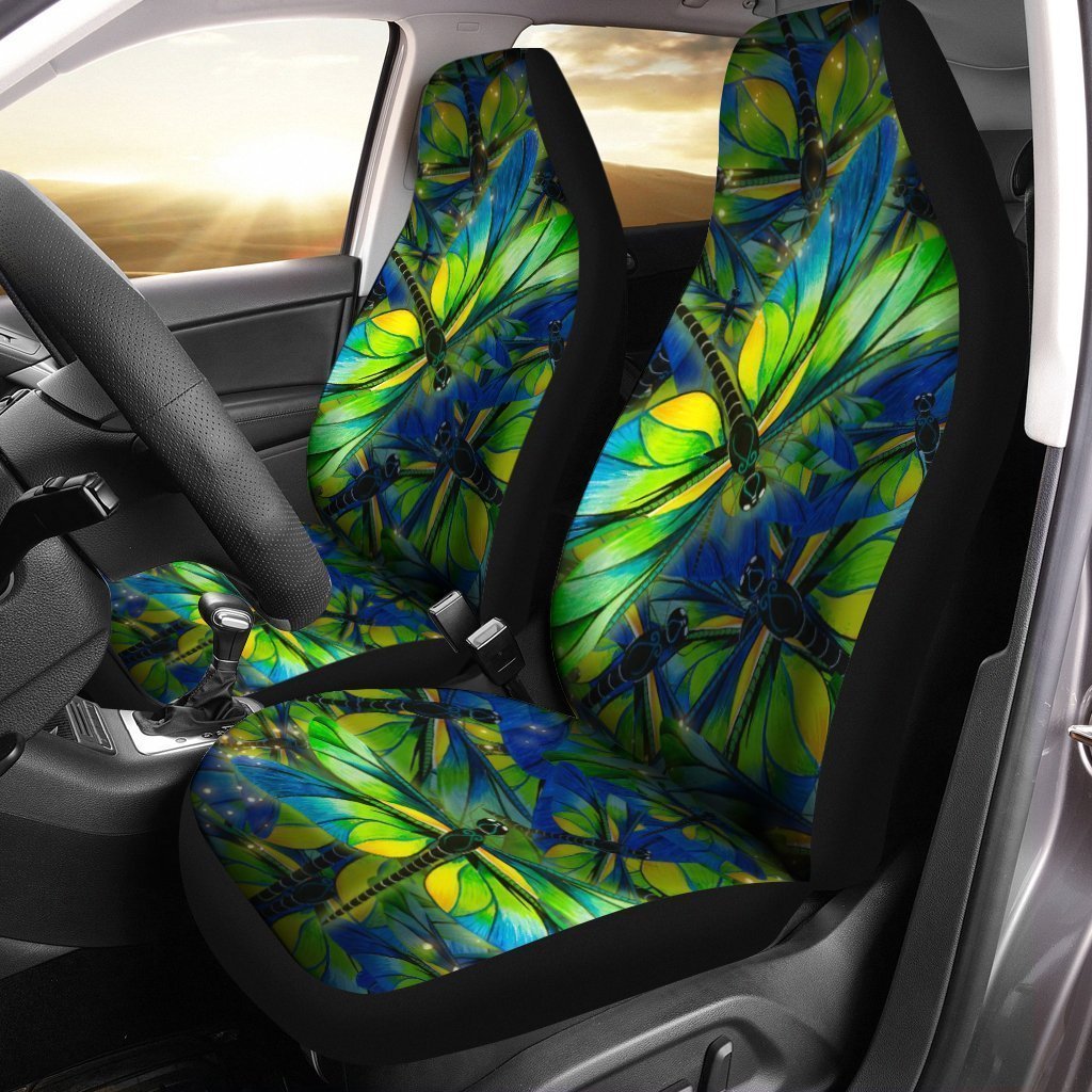 Dragonfly Car Seat Covers Custom Colorful Car Accessories