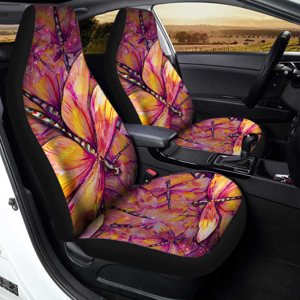 Dragonfly Car Seat Covers Custom Colorful Dragonfly Car Accessories - Gearcarcover - 1