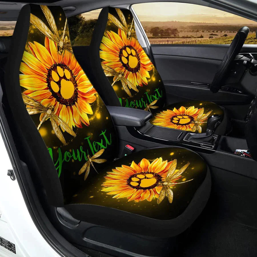 Dragonfly Car Seat Covers Personalized Sunflower Paws Car Accessories