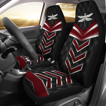 Dragonfly Leather Background Car Seat Covers, Car Seat Set Of Two, Automotive Seat Covers