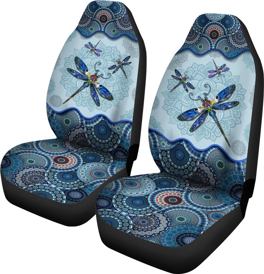 Dragonfly Vintage Mandala Car Seat Blue Covers, Car seat Covers
