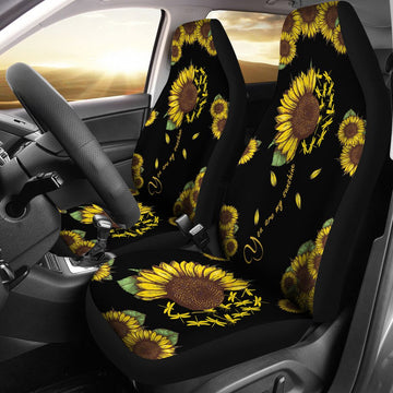 Dragonfly You Are My Sunshine Sunflower Carseat Covers, Car Seat Set Of Two, Automotive Seat Covers