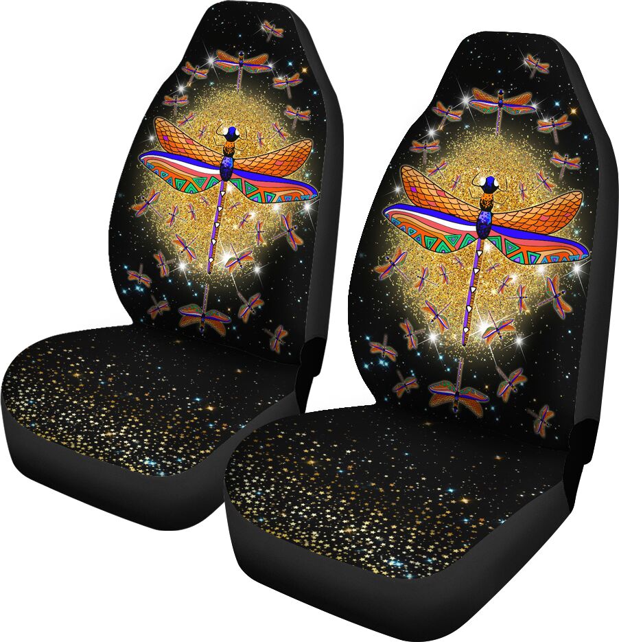 Dragonfly Twinkle Car Seat Covers, Car Seat Set Of Two, Automotive Seat Covers