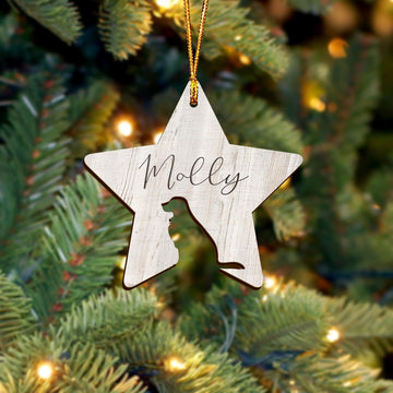 Dog Personalized Puppy Star Wooden Ornament Keepsake