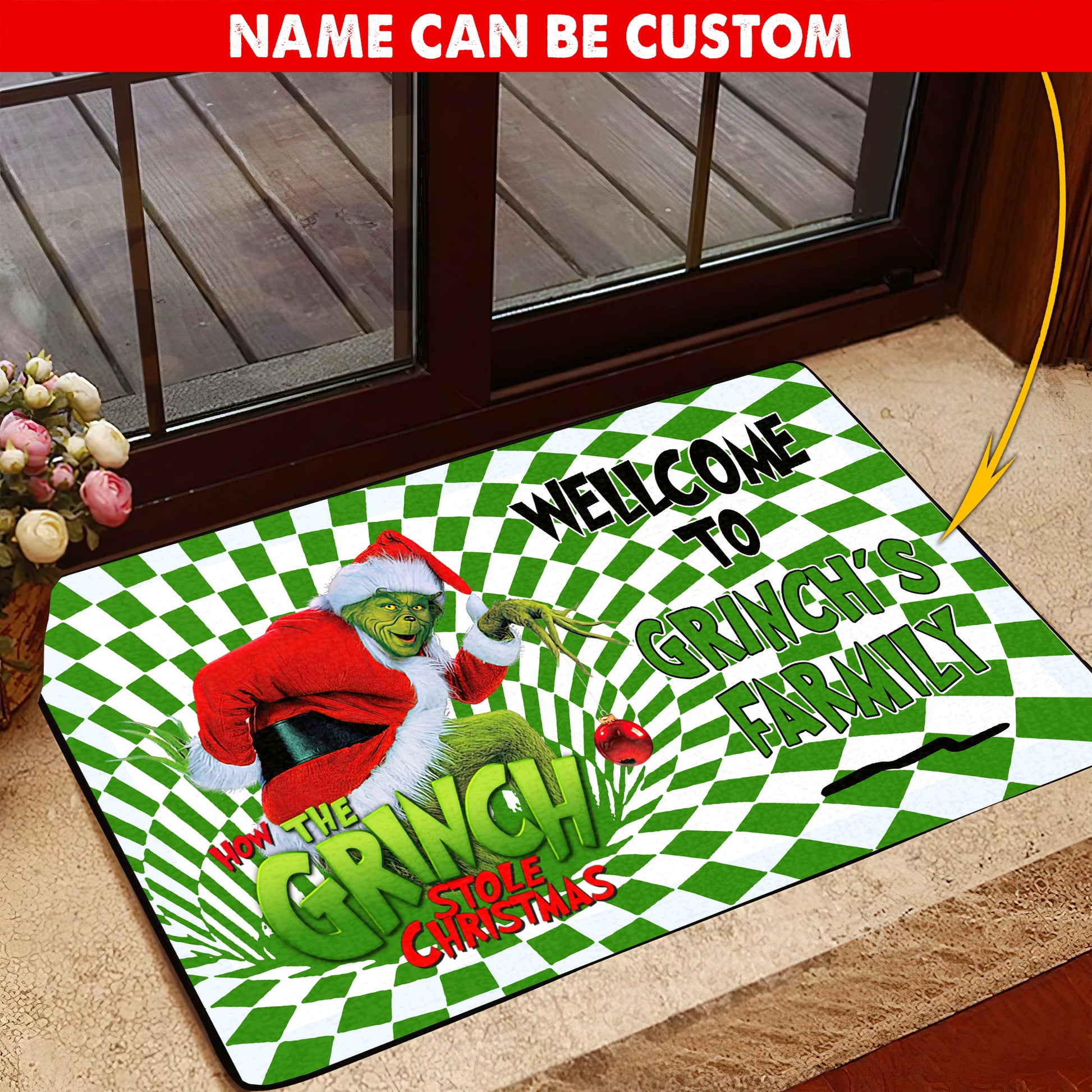 Grinch's Family Doormat Custom T-44307 ETHA021123