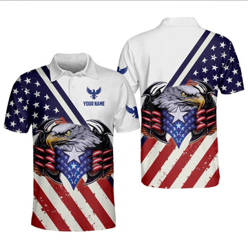 Eagle US Flag Patriotic Polo Shirt, Independence polo shirt, 4th of July gifts