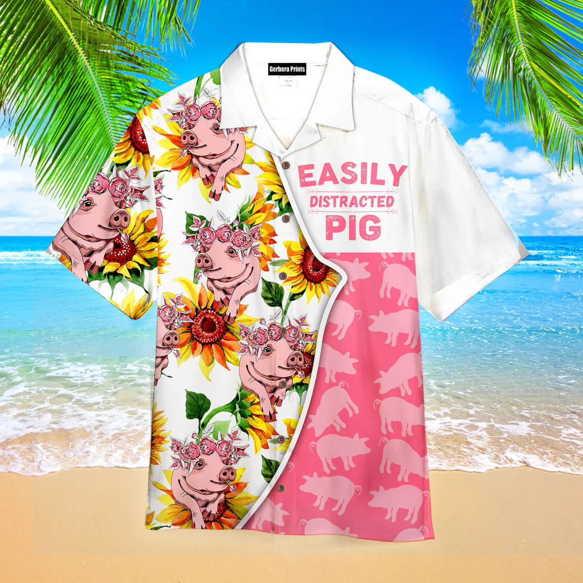 Easily Distracted By Pigs Aloha Hawaiian Shirts