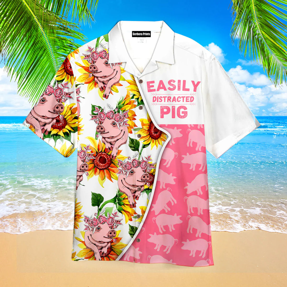 Easily Distracted By Pigs Aloha Hawaiian Shirts