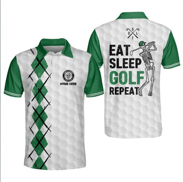 Eat Sleep Golf Repeat Golf Polo Shirt, Men's Golf Gift, Golf club Shirt, Gifts For Golfers