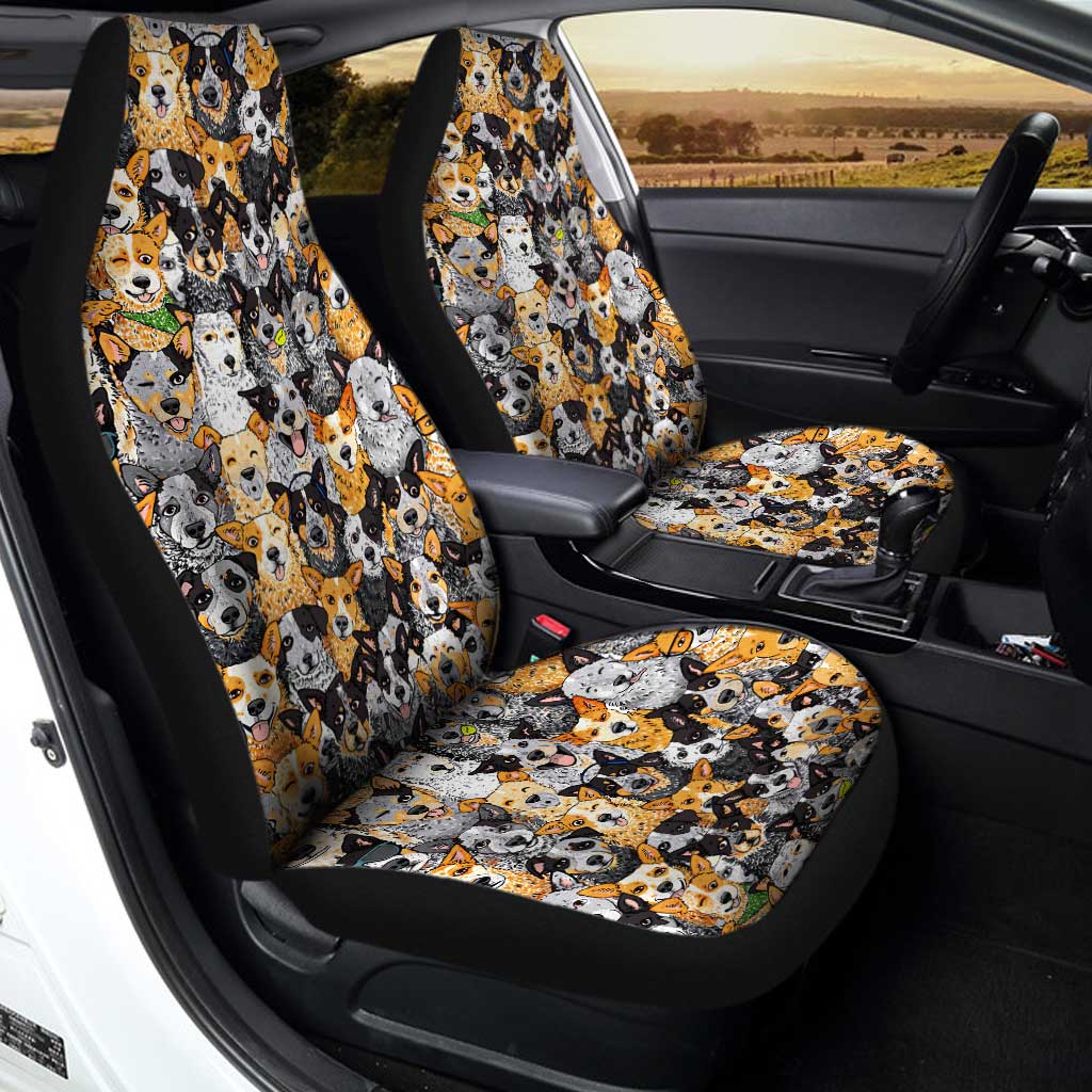 Emotional Faces Dog Car Seat Covers Custom Cute Dog Car Accessories - Gearcarcover - 1